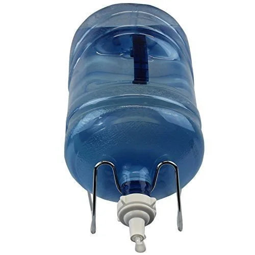 Chrome Silver Metal Plated Water Bottle Jug Stand and Dispenser Valve for 55mm Non Threaded Snap On Crown Top Water Jugs J66242