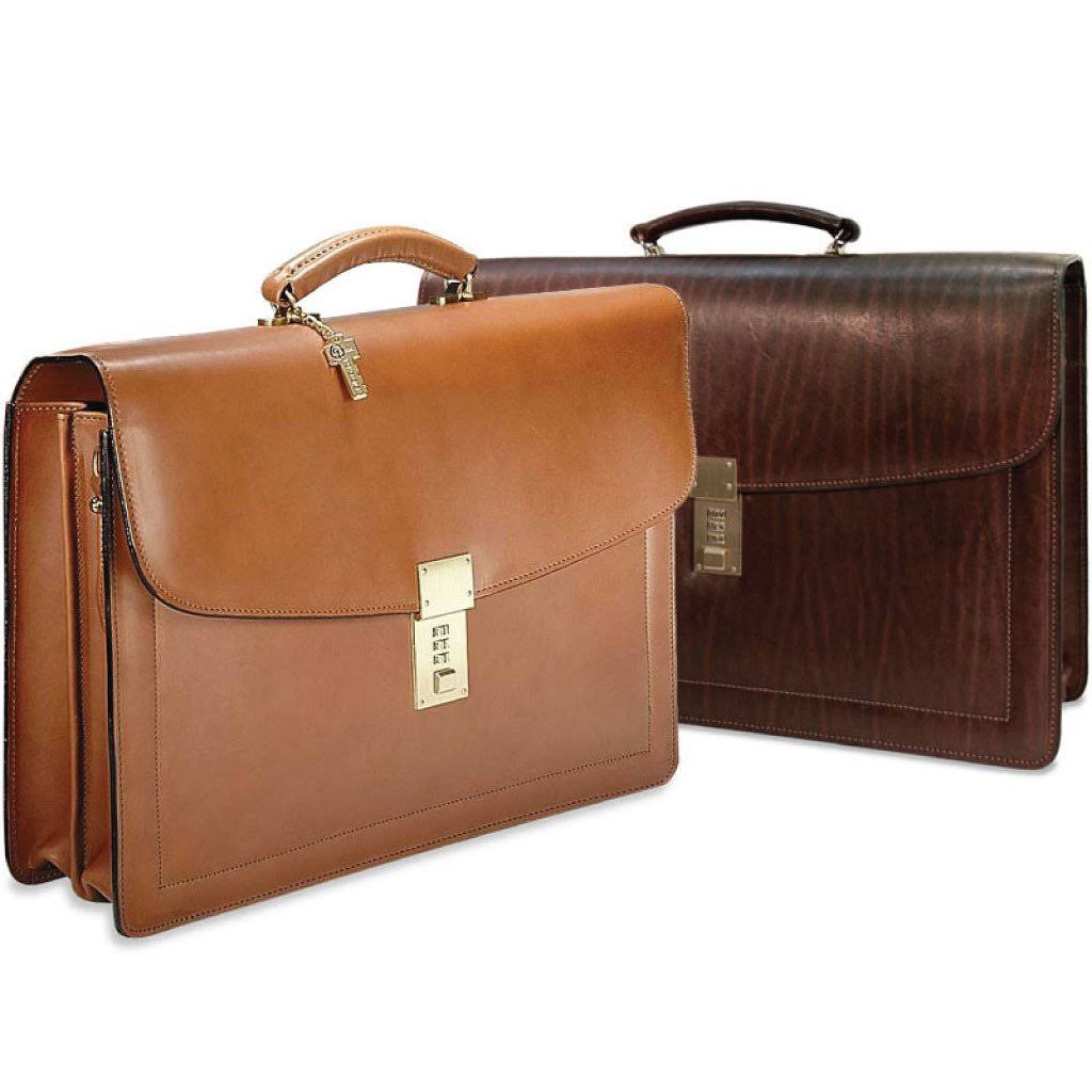 Brown Belting Slim Combination Lock Briefcase S7442