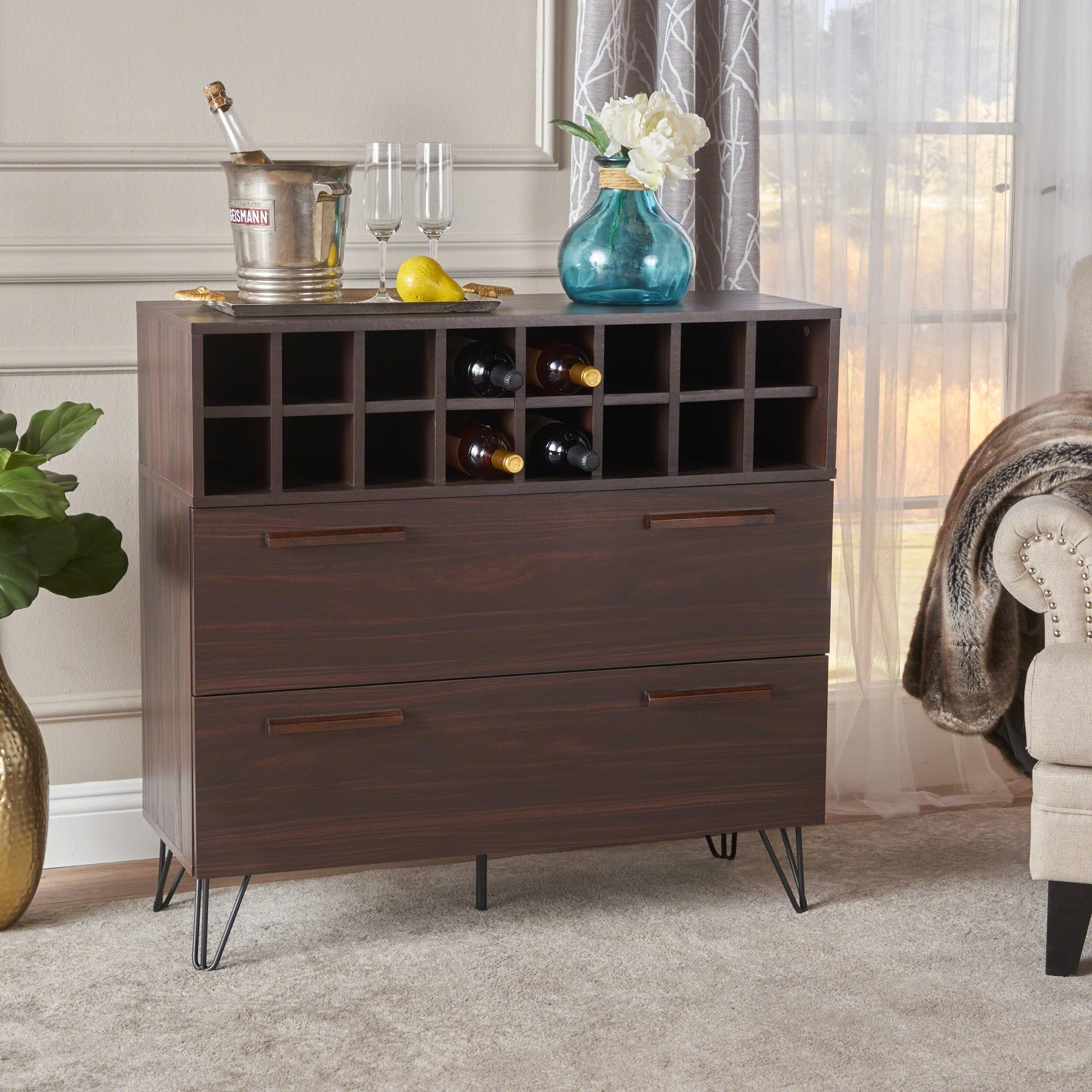 Bar Cabinet in Sonoma Gray Oak and Black K9604