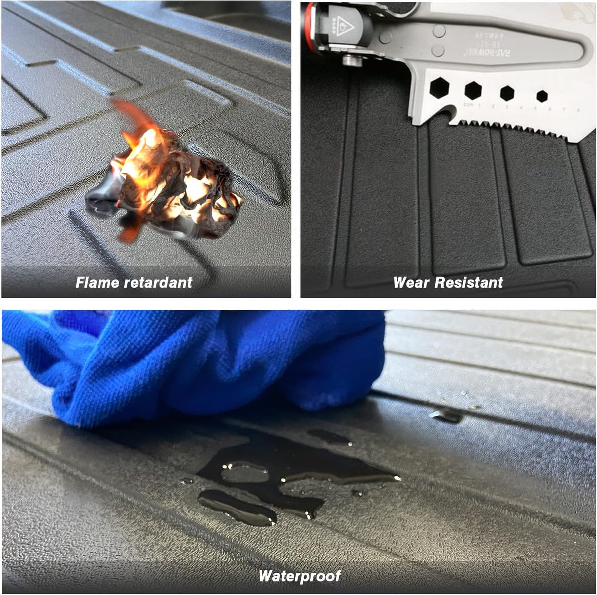 Black TPV Rear Trunk Cargo Mat Pack of 2 Q3904