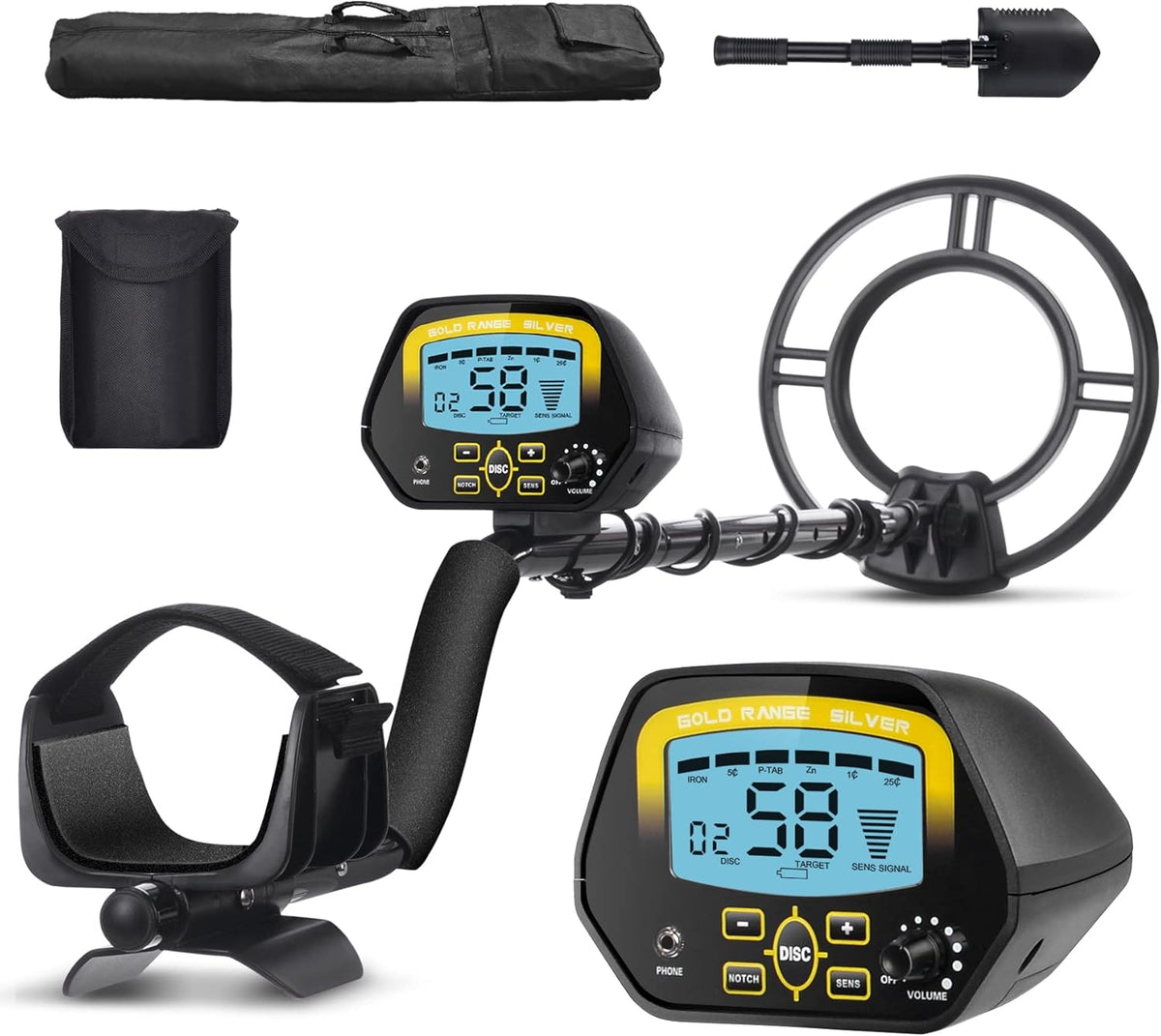 Waterproof Metal Detector with LCD Display and 10" Coil W890