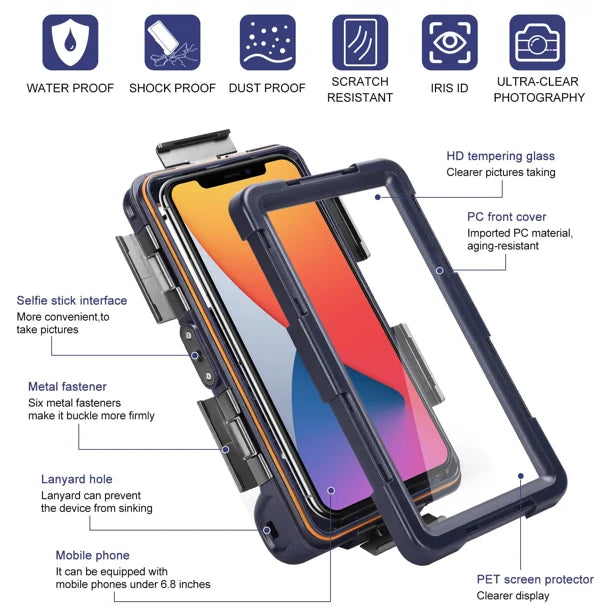 Waterproof Protective Case for Samsung Galaxy F62 and Phones Up to 6.9 Inch with Lanyard O35975