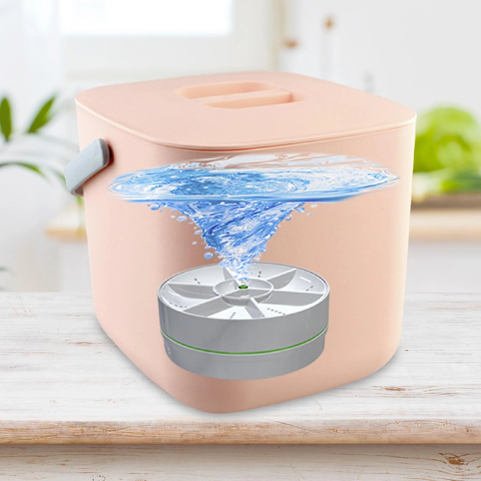 White Mini USB Dishwasher with Bucket L234
