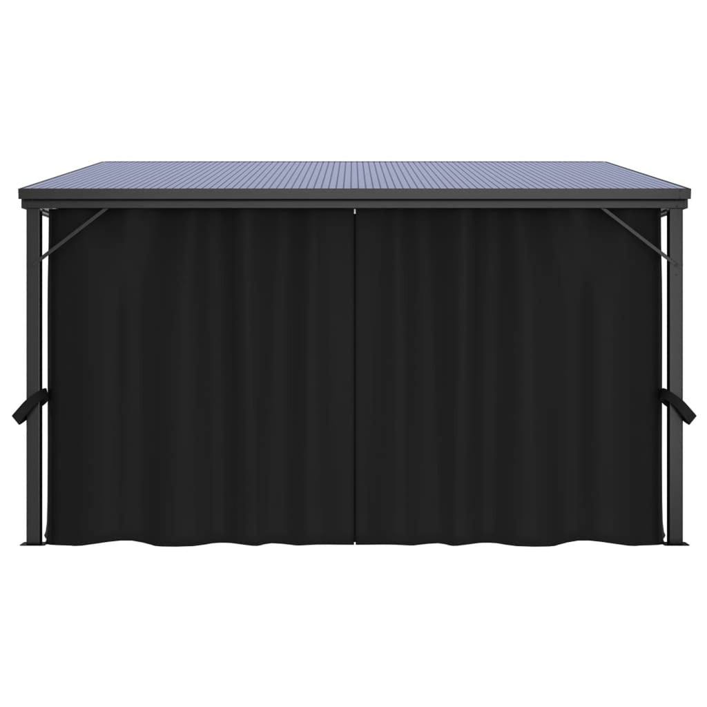 Anthracite Gazebo with Curtain E473741