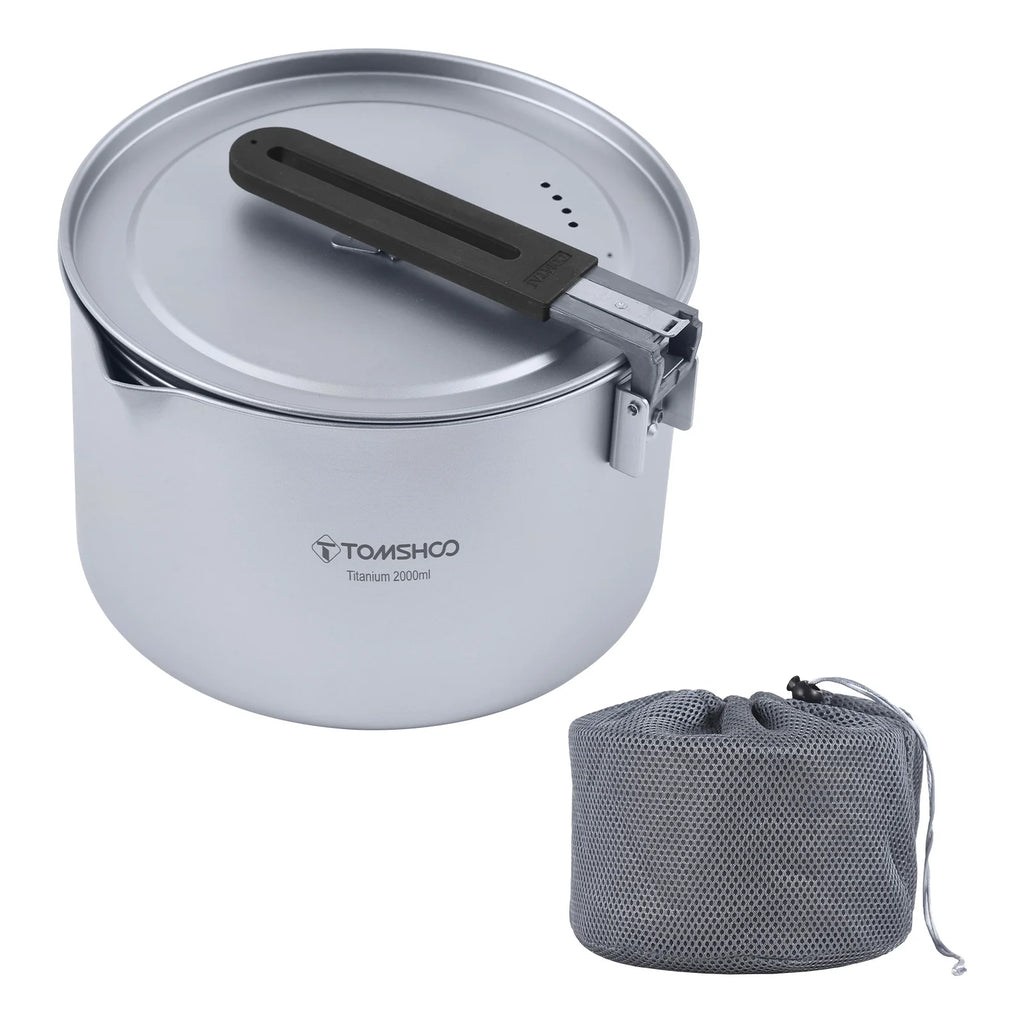 Camping Soup Pot with Lid, 2L Portable Cooking Stock Pot I9085