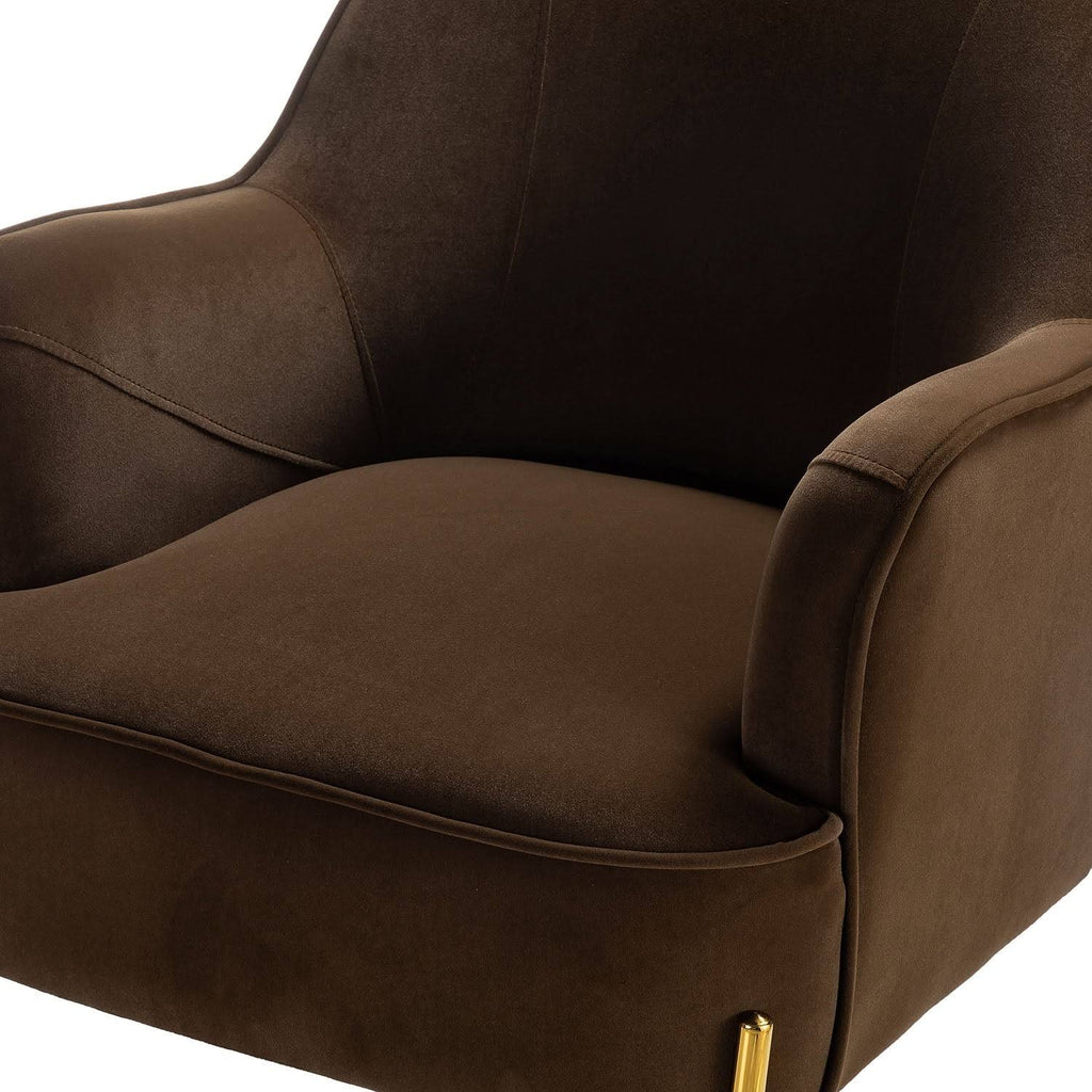 Teal Accent Chair with Gold Legs, Set of 2 C42483