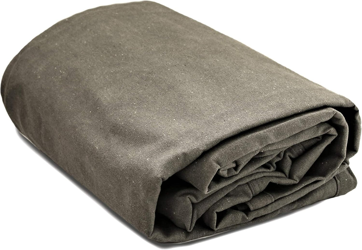 Canvas Tarp 18 oz. Waterproof UV Resistant Rustproof Grommets Cloth Tarp 10'x14' Brown G9145