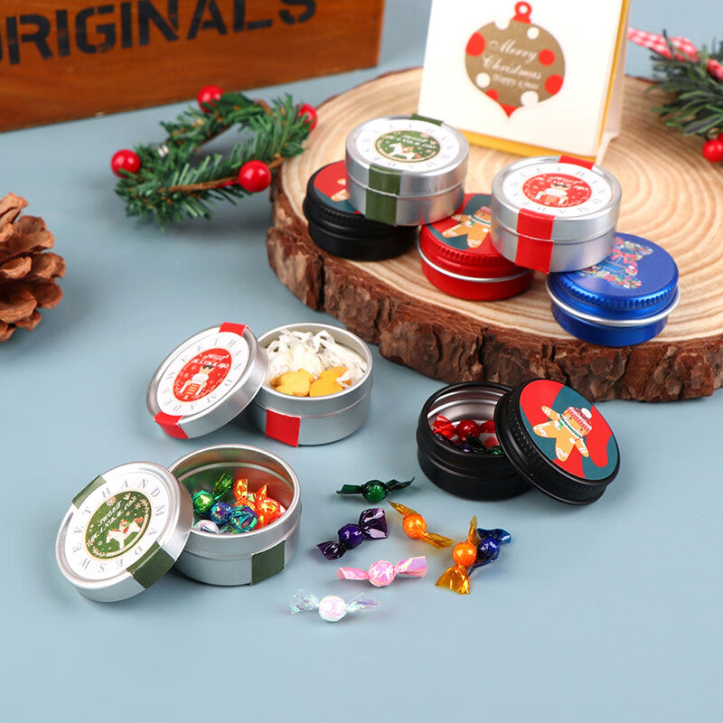 1:12 Dollhouse Miniature Christmas Cookies Tin Box Decor Toy Y6904