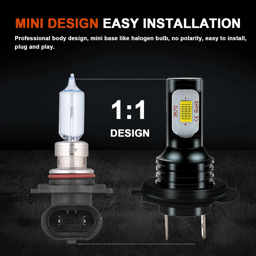 9005 H7 LED Headlight Bulbs H11 Fog Lights White 6000K W909545