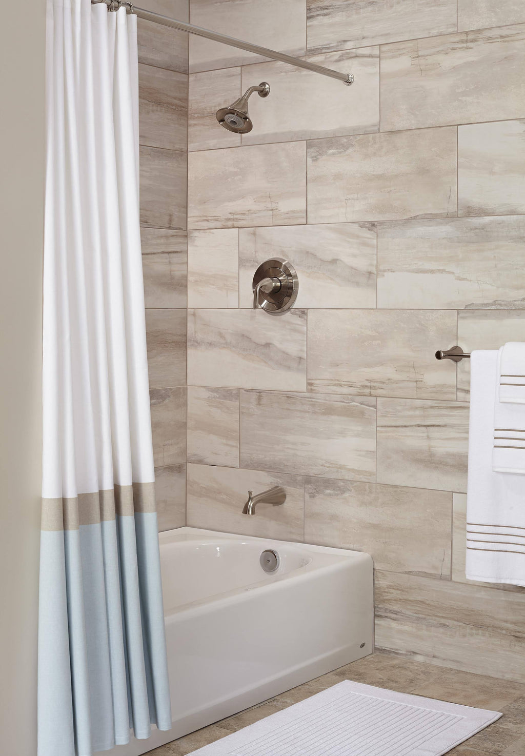 Satin Nickel Pressure Balance Bath/Shower Trim K5854