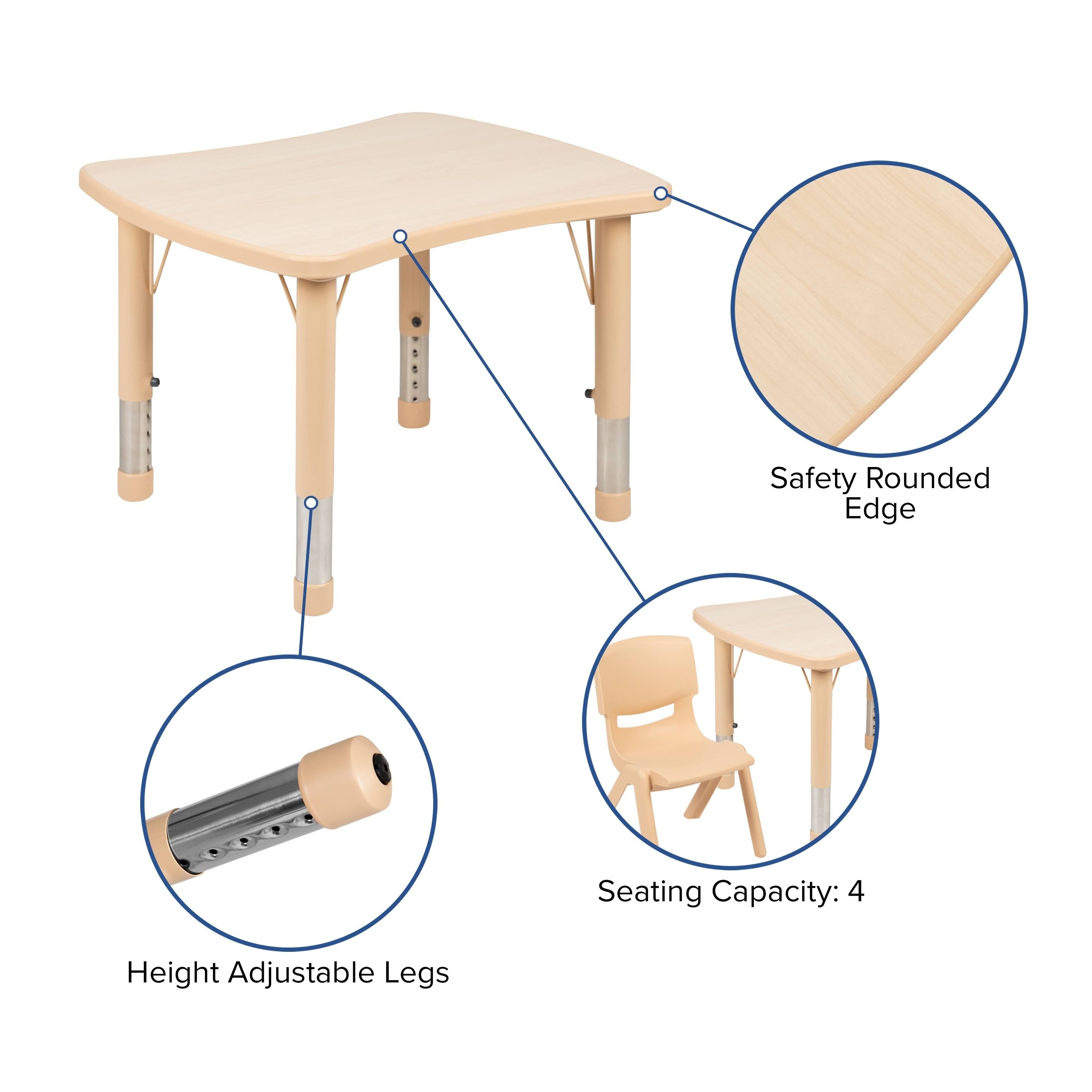 Green Rectangle Plastic Activity Table Set with 2 Chairs I7253
