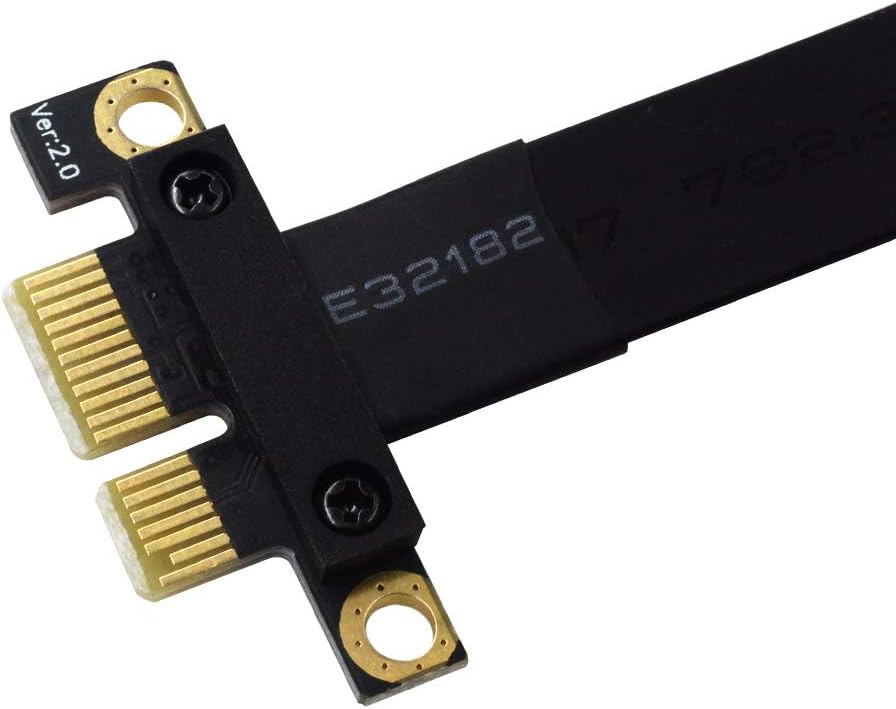 PCI-e 36PIN 1X Extender Extension Cable with Gold-Plated Connector (180 Degree 20cm) Pack of 2 L206033