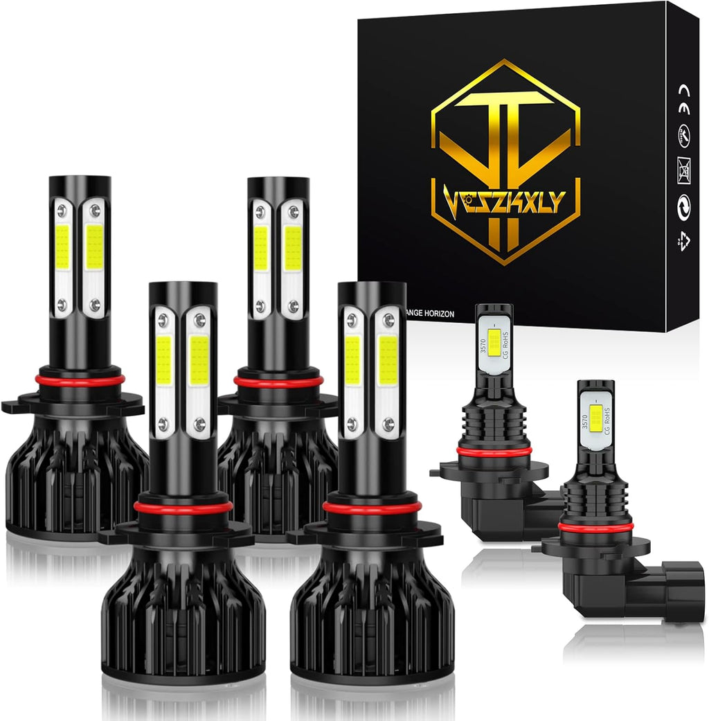 9005 9006 LED Headlight Bulb Kit, 6000K Cool White, 4-Pack N67771