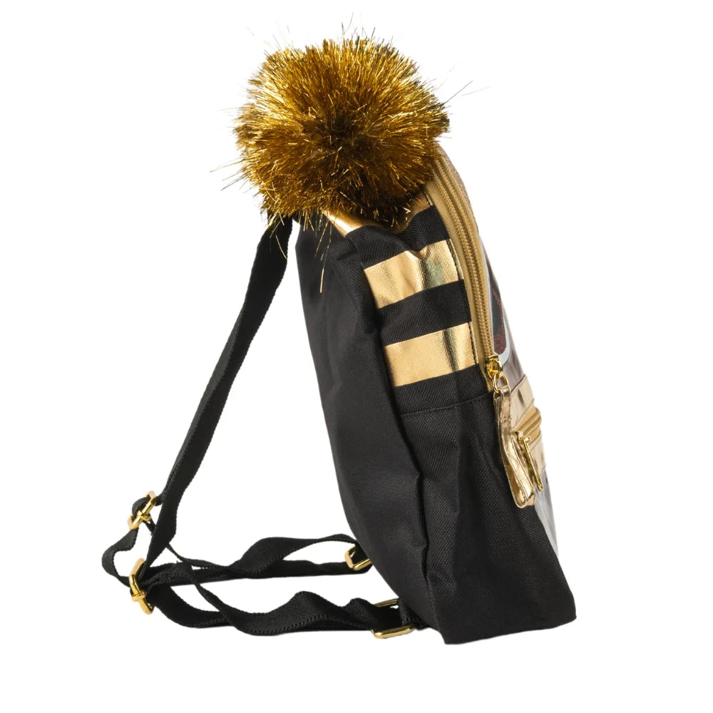 Gold Mini Backpack Purse 10 inch F376