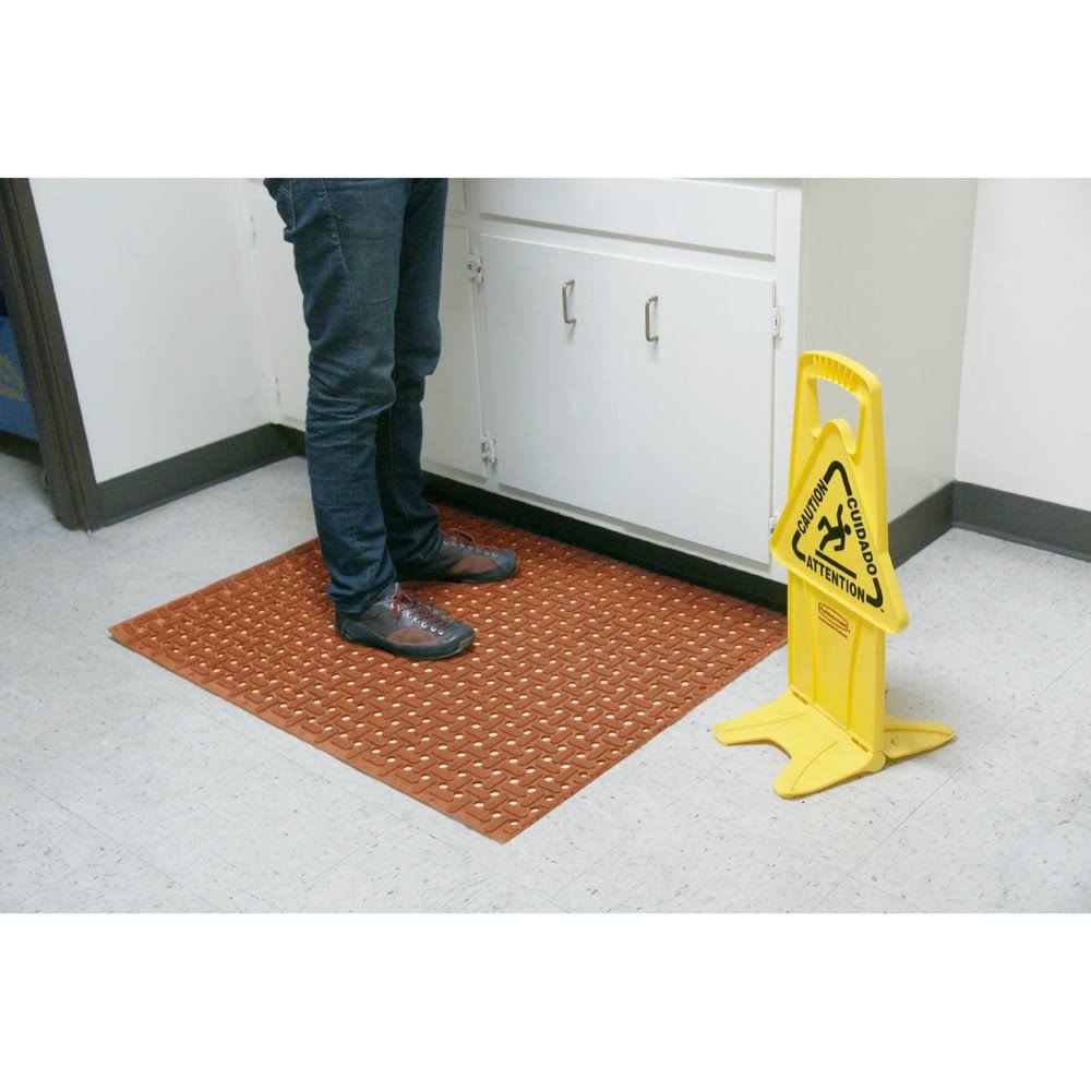 Red 34 in. x 10 ft. Nitrile Non-Slip Rubber Mat V854
