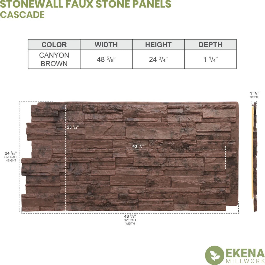 Canyon Brown Faux Stone Siding Panel H386081