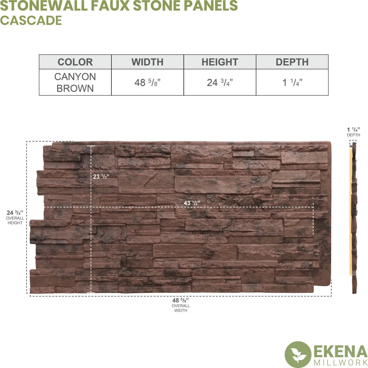 Canyon Brown Faux Stone Siding Panel H386081