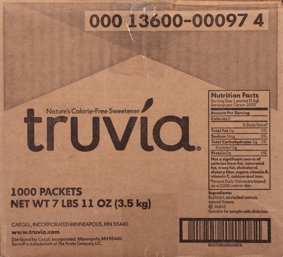 Truvia Natural Sweetener 1000 Packets B897537