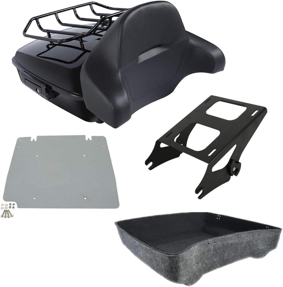 10.7" Tour Pack Trunk with Backrest Pad Mounting Rack D648
