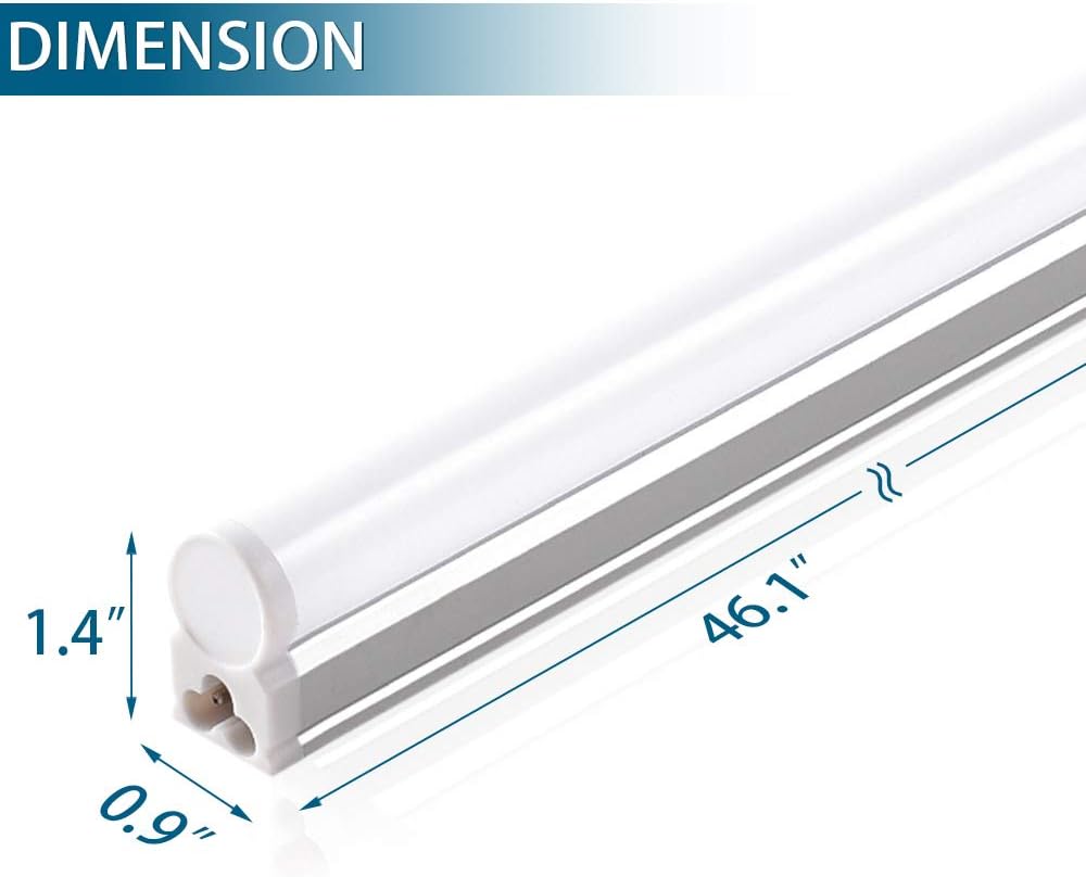 LED T5 Integrated Single Fixture, 4FT, 2200lm, 4000K, 20W, Utility Shop Light L55851