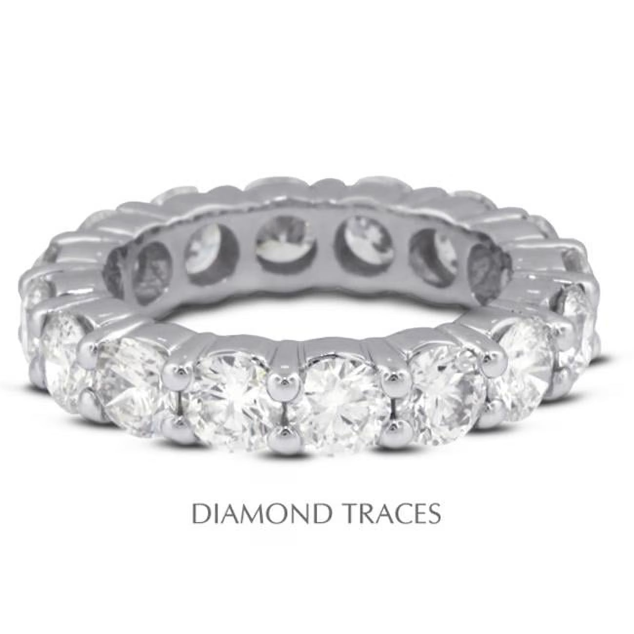 Platinum 950 4-Prong Setting 1.21 Carat Total Natural Diamonds Eternity Ring I438