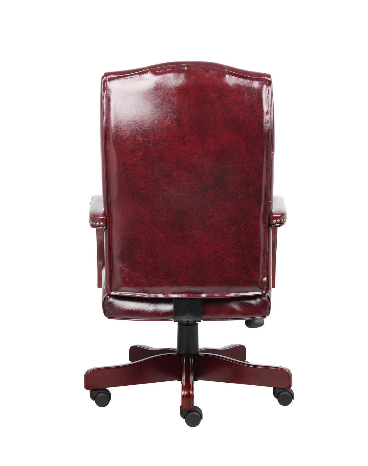 Mahogany Tufted Vinyl Executive Chair F95872