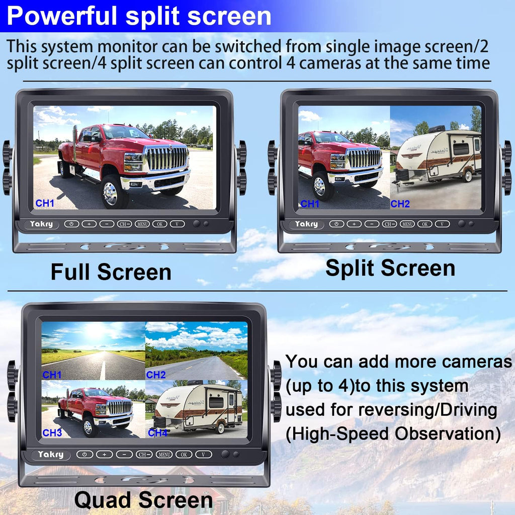 Wireless HD 1080P Backup Camera with 7 Inch Touch Key DVR Monitor P6851