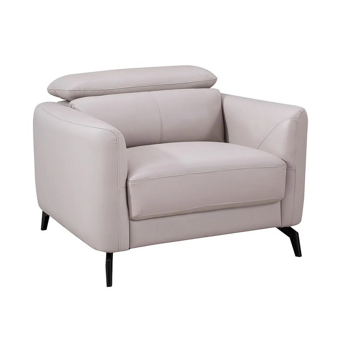 Genuine Leather Accent Chair in Light Gray R92244