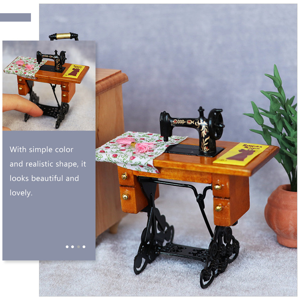 Vintage Metal Dollhouse Sewing Machine Toy C3221