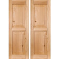 12 in. x 50 in. Real Wood Pine Raised Panel Shutters Pair Unfinished B238875