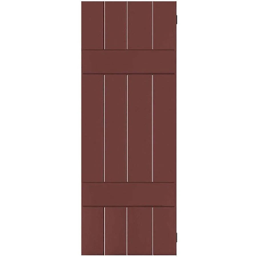 15 in. x 72 in. Exterior Real Wood Pine Board u0026 Batten Shutters Pair Cottage Red P14654