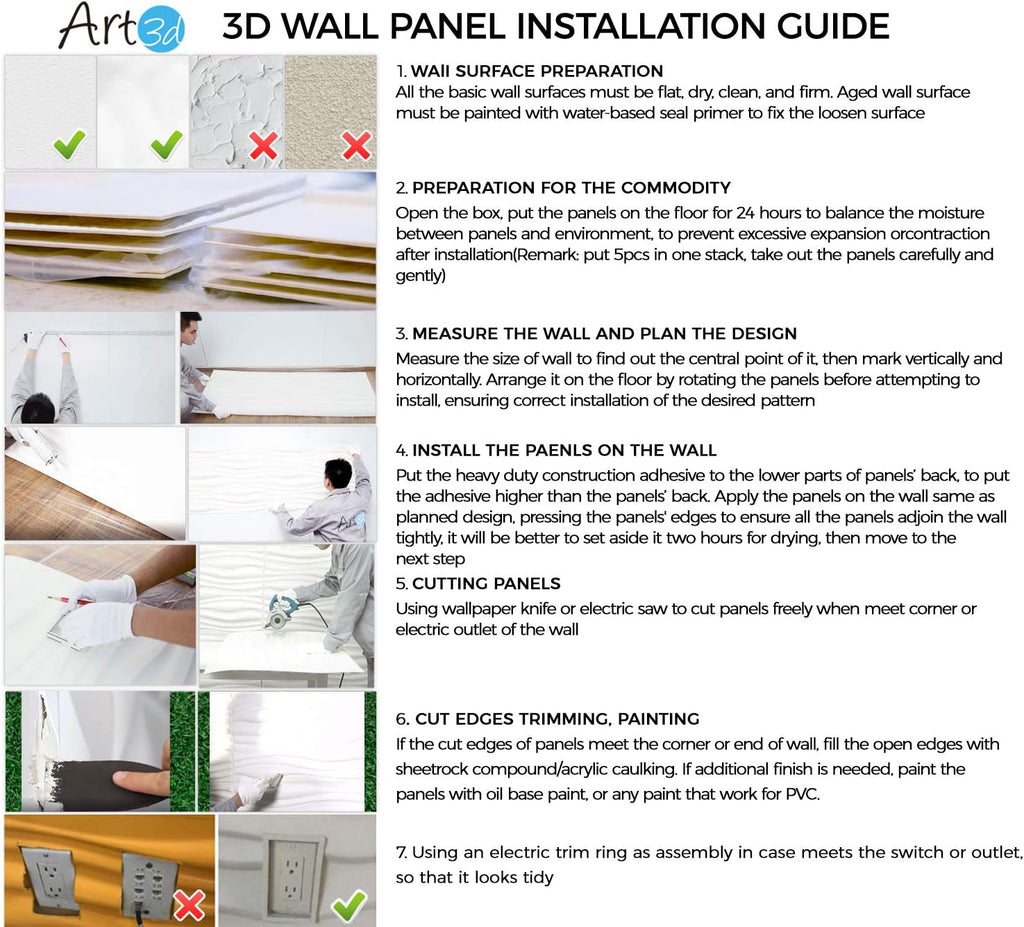 White Pack of 2 3D Wall Panels L989