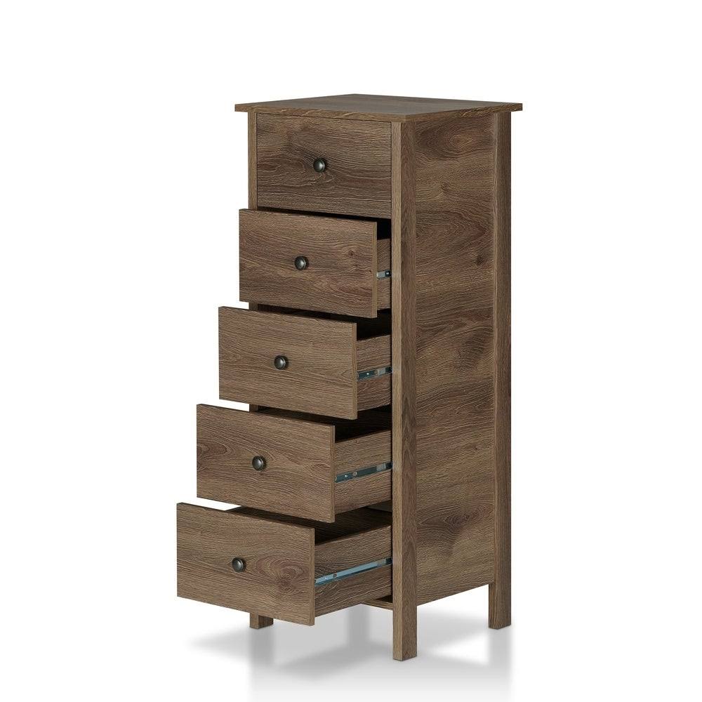 Distressed Walnut 5-Drawer Vertical Chest H6959