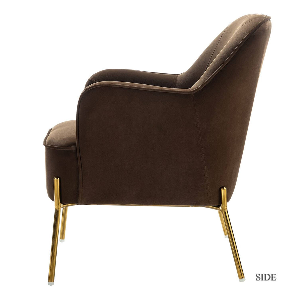 Teal Accent Chair with Gold Legs, Set of 2 C42483