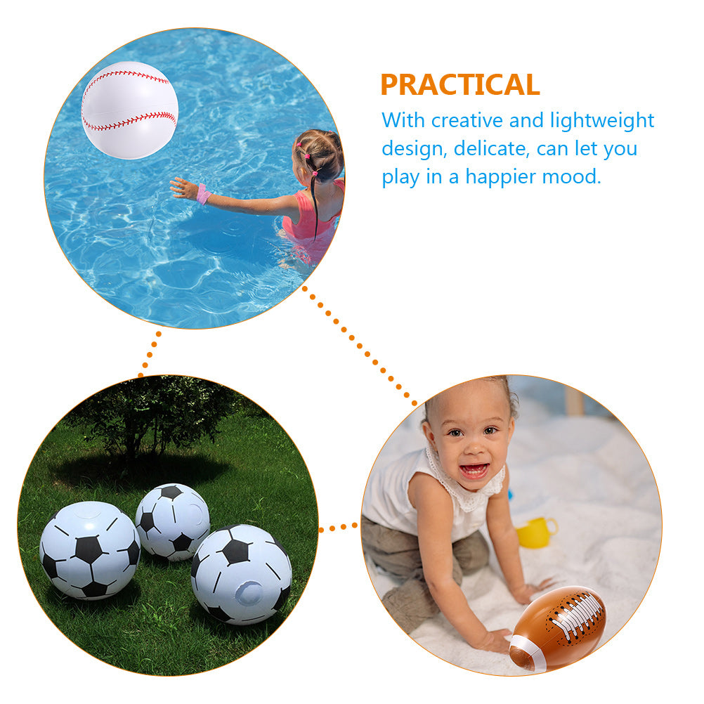 16 Pcs Inflatable Beach Toys Baseball Soccer F3692