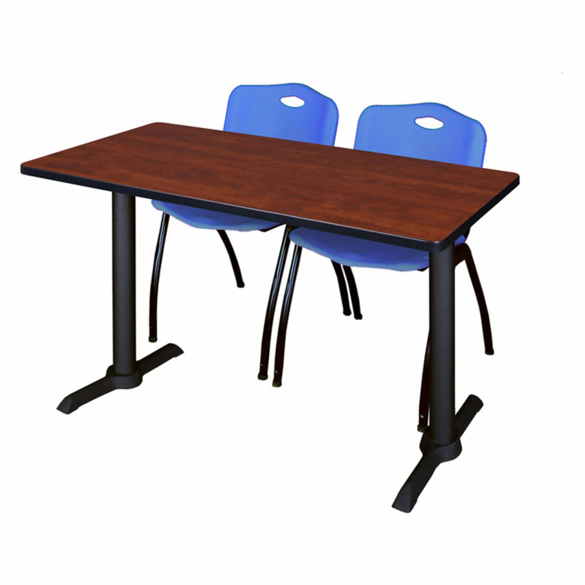 Cherry Training Table & 2 Black Stack Chairs J16208
