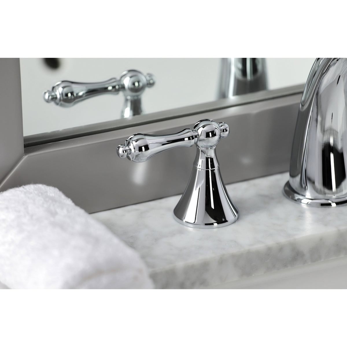 Brushed Nickel Widespread Bathroom Faucet with Brass Pop-Up V8557