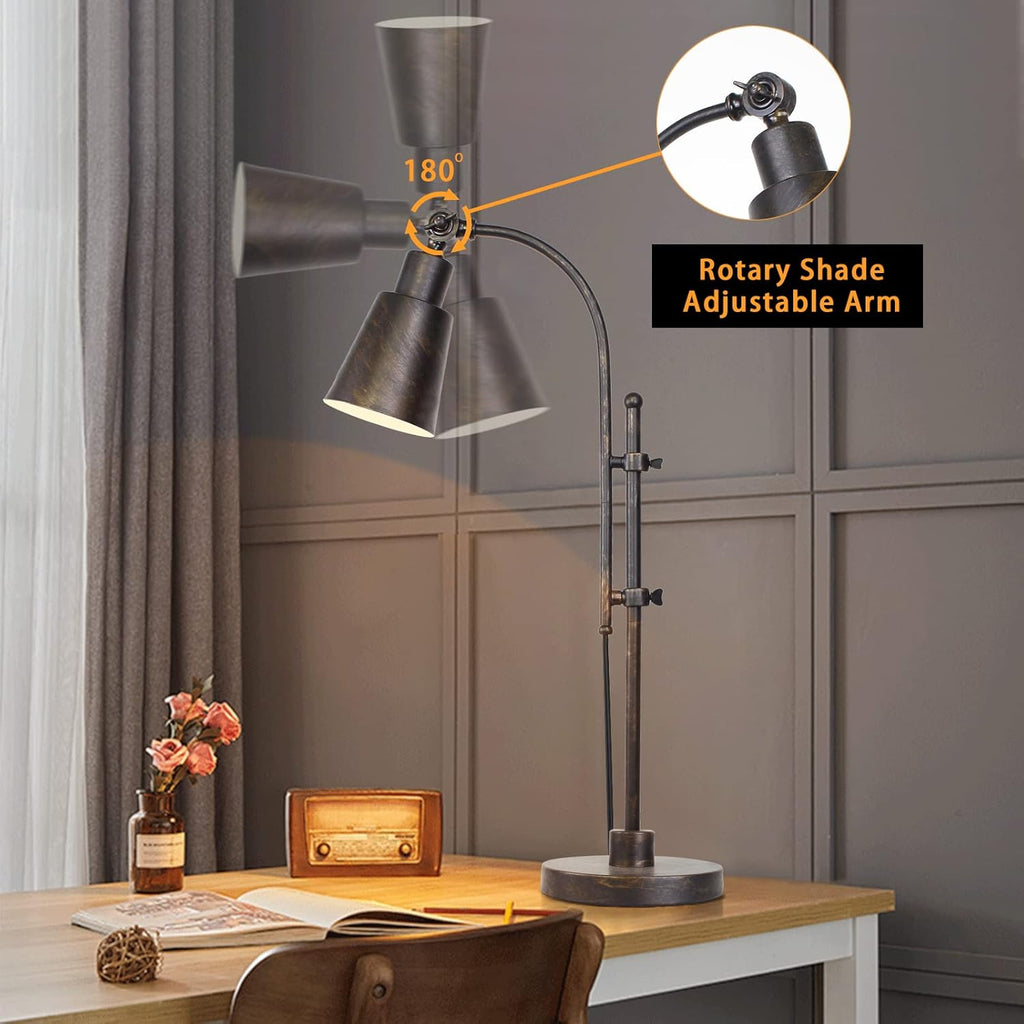 Industrial Desk Lamp Black Adjustable Metal Task Lamp P331825