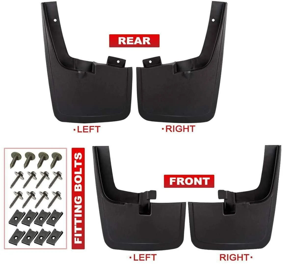 Splash Guards Mud Flaps Molded Replacement for Ford F-150 2015-2018 Front and Rear 4-PC Set H6035