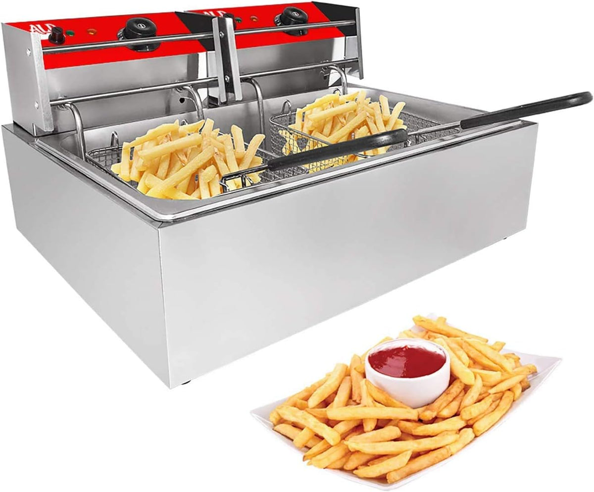 2-Basket Stainless Steel Deep Fryer A63198