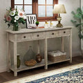 Gray Wash 4 Drawers Solid Wood Console Table F15101