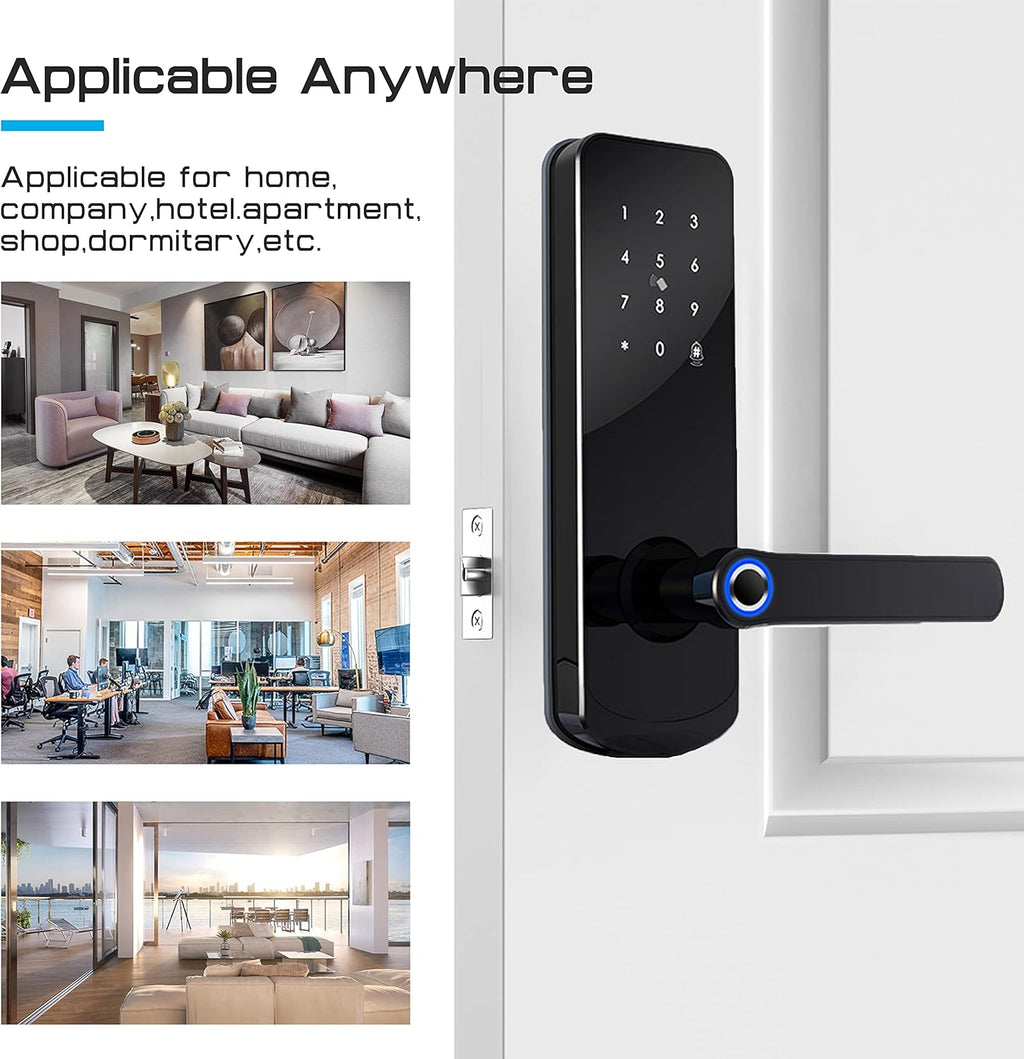 Smart Fingerprint Door Lock with Wi-Fi Touchscreen Keypad Deadbolt T2813