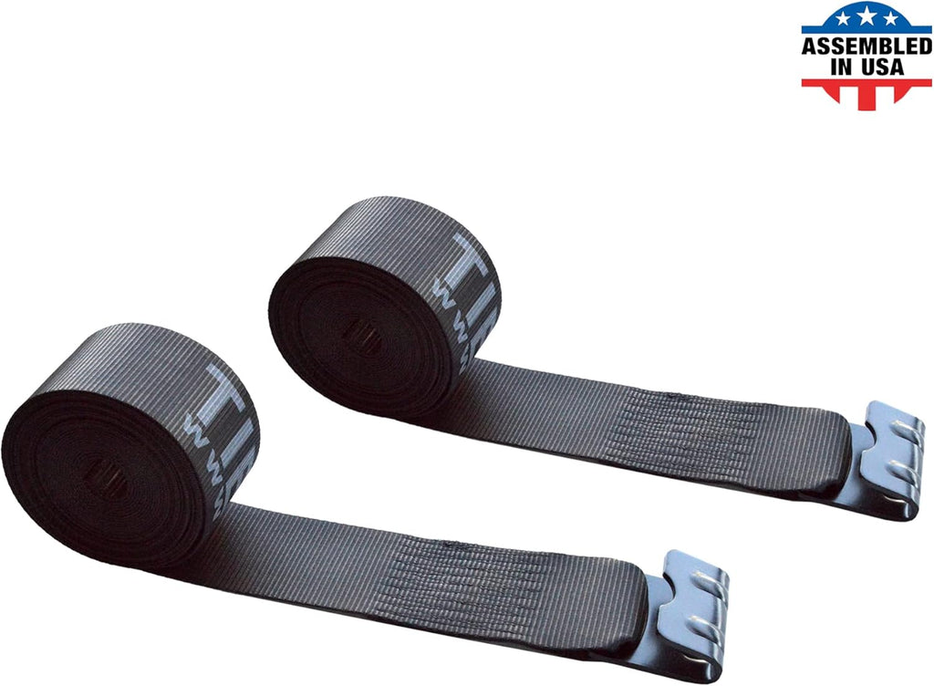 4 - Pack Yellow Heavy Duty Tie-Down Winch Strap with Flat Hooks I913