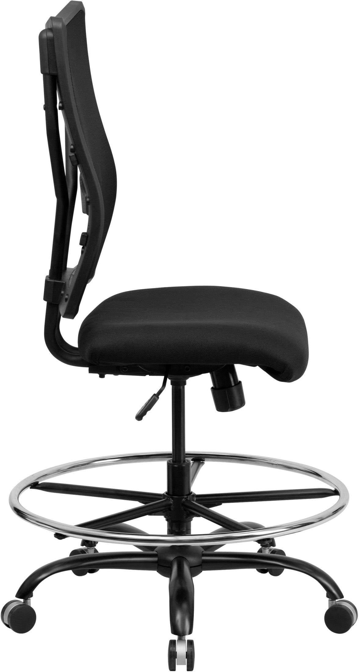 400 lb. Capacity Big & Tall Drafting Chair Black Mesh C138030