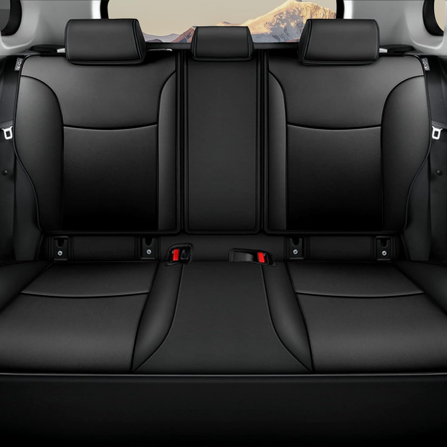 Black Faux Leather Full Set Car Seat Covers for Toyota RAV4 T45804