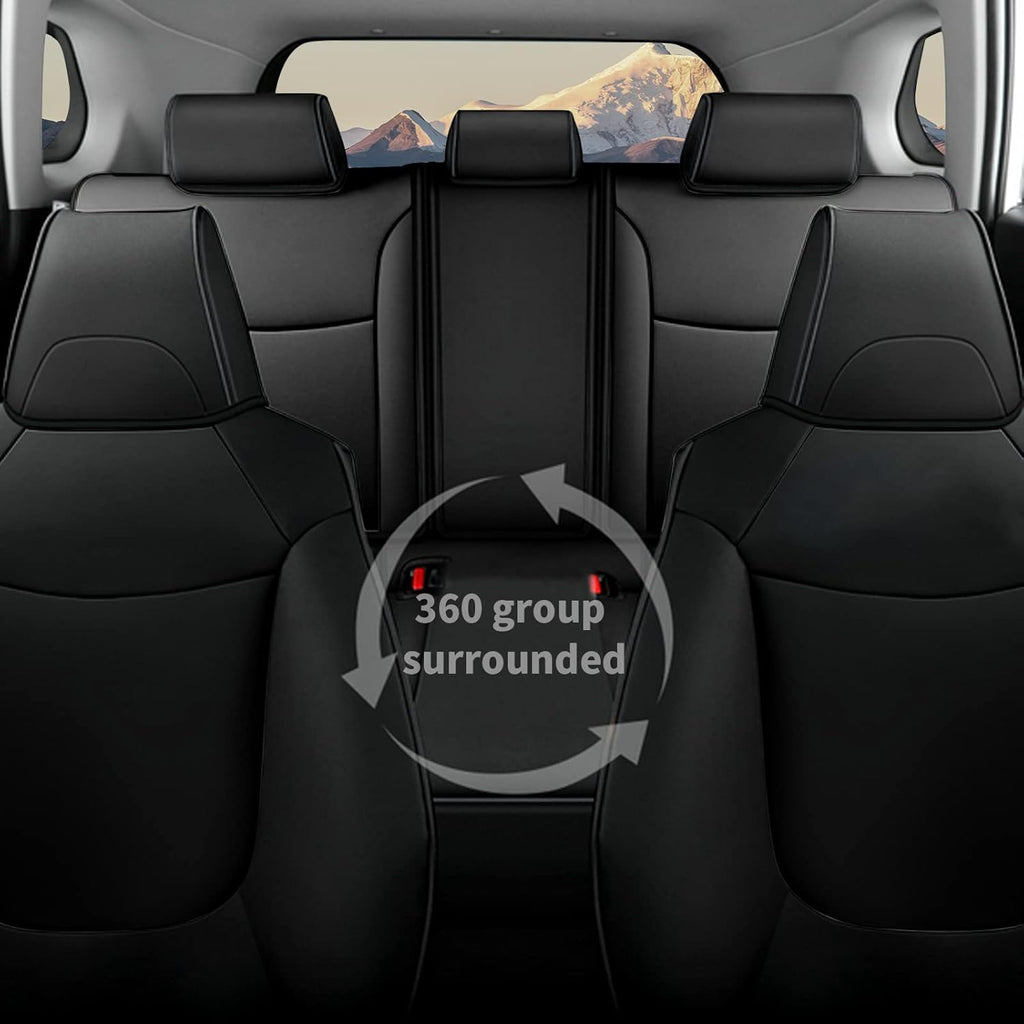 Black Faux Leather Full Set Car Seat Covers for Toyota RAV4 T45804