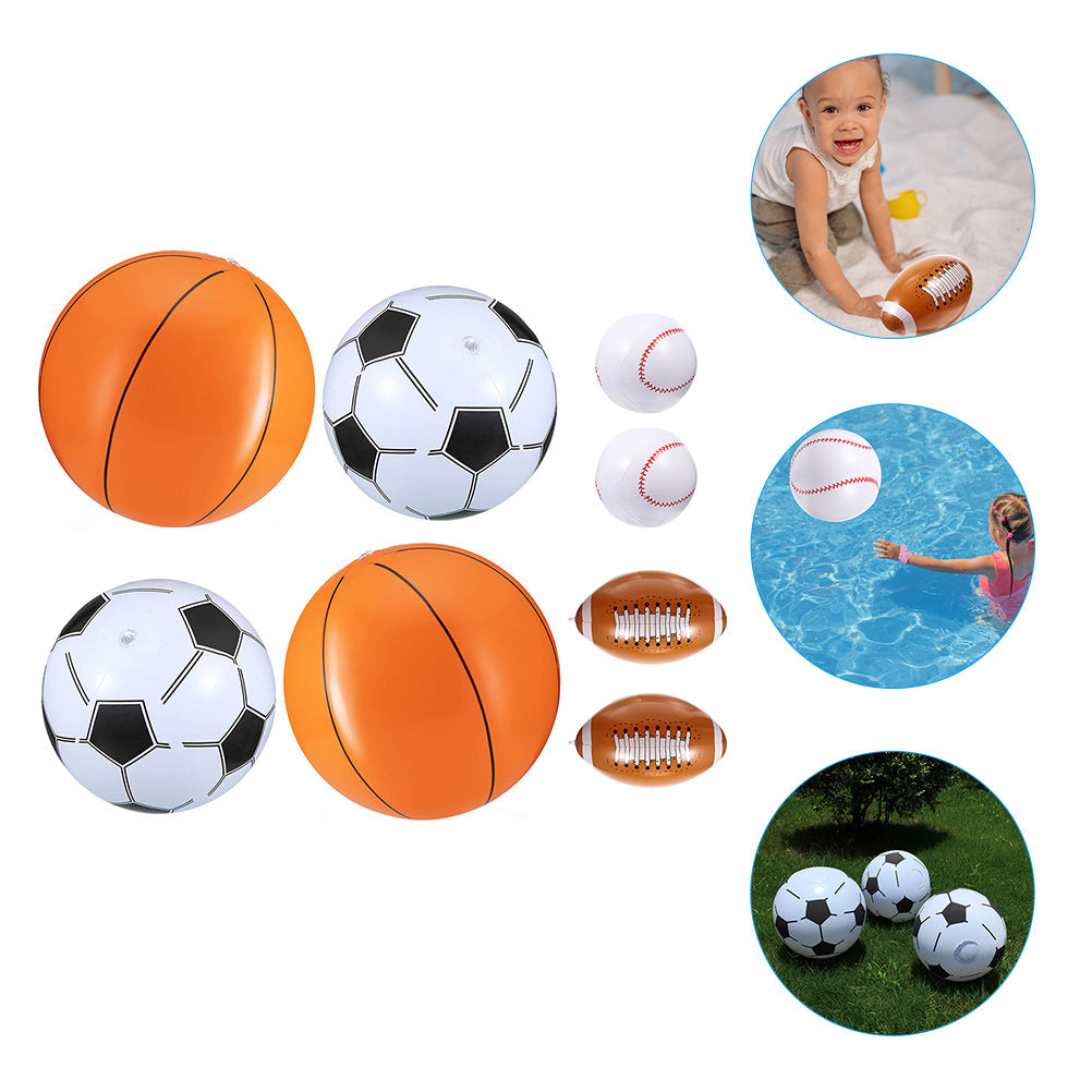 16 Pcs Inflatable Beach Toys Baseball Soccer F3692