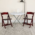 Mahogany 2 Pack Wood Folding Chair with Vinyl Padded Seat O197993