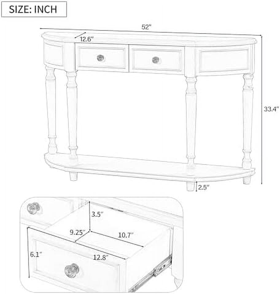 Navy Blue 3 Drawer Wood Console Table Z607872