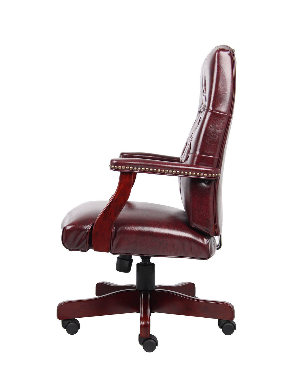 Mahogany Tufted Vinyl Executive Chair F95872